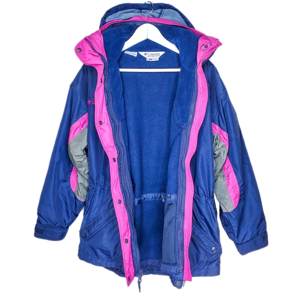 Columbia Long's Peak Retro Fleece Ski Snow Winter Jacket Violet Pink Vintage 80s - Picture 4 of 16